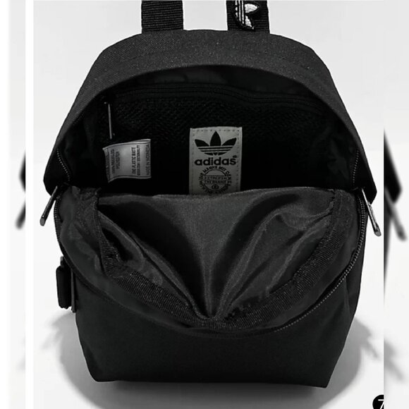 ADIDAS ORIGINALS TREFOIL 2.0 MINI BACKPACK WOMEN'S WITH ZiP POCKET BLACK - Picture 7 of 7